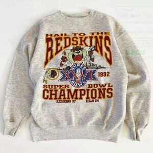Washington Redskins Taz Super Bowl Football Ash Sweatshirt